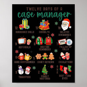 12 Tage Krankenpfleger Fallmanagement Weihnachten Poster