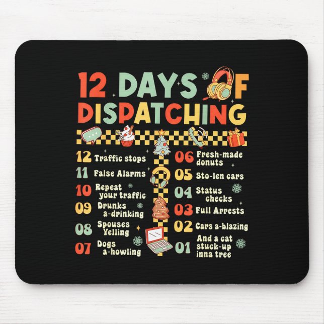 12 Tage lustiger 911-Dispatcher Christ Mousepad (Vorne)