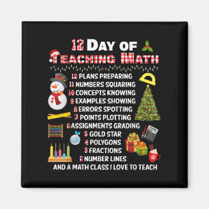 12 Tage Mathematik Lehrer Weihnachtsmathematik XM Magnet