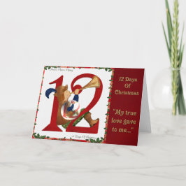 12 Tage Pfeifer-Leitens des Weihnachtenzwölf Feiertagskarte