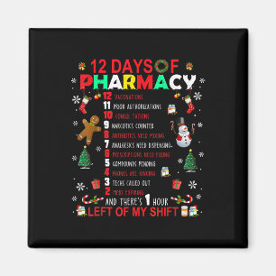 12 Tage Pharmacy Funny Christmas Pharmacist Tec Magnet