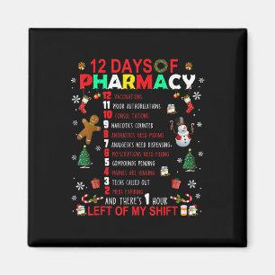 12 Tage Pharmacy Funny Christmas Pharmacist Tec Magnet