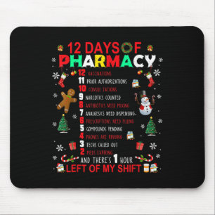 12 Tage Pharmacy Funny Christmas Pharmacist Tec Mousepad