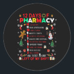 12 Tage Pharmacy Funny Christmas Pharmacist Tec Runder Aufkleber<br><div class="desc">12 Tage Pharmacy Funny Christmas Pharmacist Tech Xmas</div>