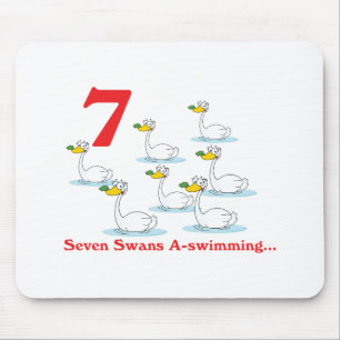 12 Tage sieben Schwäne im Schwimmen Mousepad