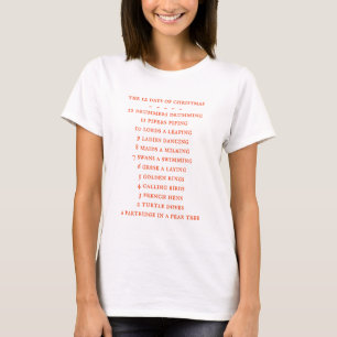 12 TAGE TEXTE T - Shirt der Frau