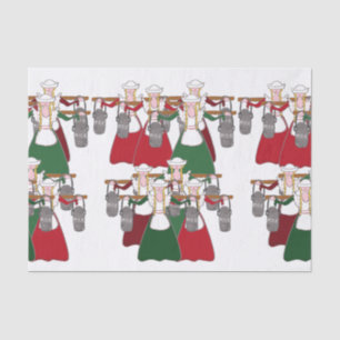12 Tage von Mädchen des Weihnachten8 Ein-Melken Seidenpapier