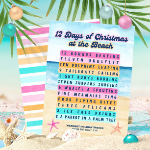 12 Tage Weihnachten am Strand Retro Tropisch