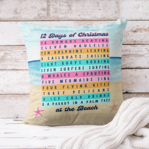 12 Tage Weihnachten am Strand Weihnachten Kissen