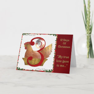12 Tage Weihnachten drei französische Hennen