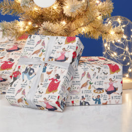 12 Tage Weihnachten ecru Geschenkpapier