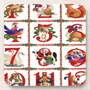 12 Tage Weihnachten Quilt Druck Geschenke Getränkeuntersetzer