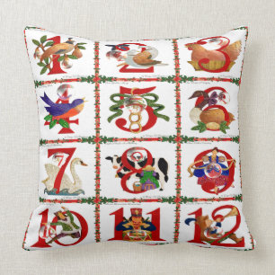 12 Tage Weihnachten Quilt Druck Geschenke Kissen