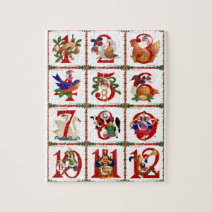 12 Tage Weihnachten Quilt Druck Geschenke Puzzle