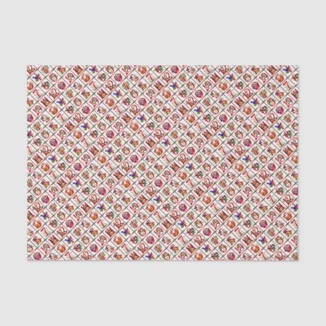 12 Tage Weihnachten Quilt Druck Seidenpapier (Vorderseite)