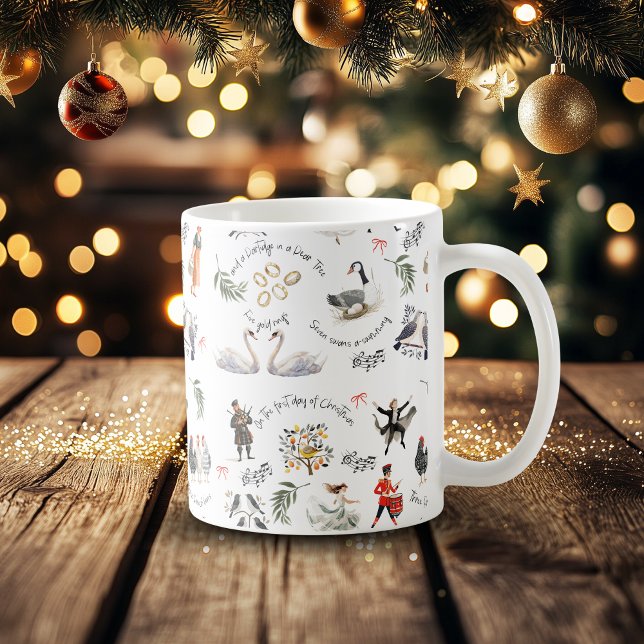 12 Tage Weihnachten Vintage Kaffeetasse (Twelve days of Christmas vintage holiday mug
)