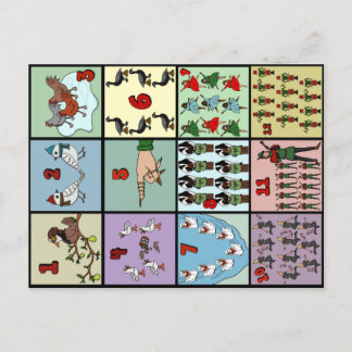 12 Tage Weihnachts Postkarte