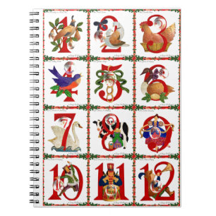 12 Tage Weihnachts Quilt Druckgeschenke Notizblock