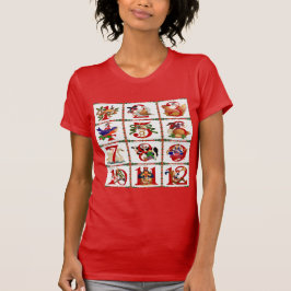 12 Tage Weihnachts Quilt Druckgeschenke T-Shirt