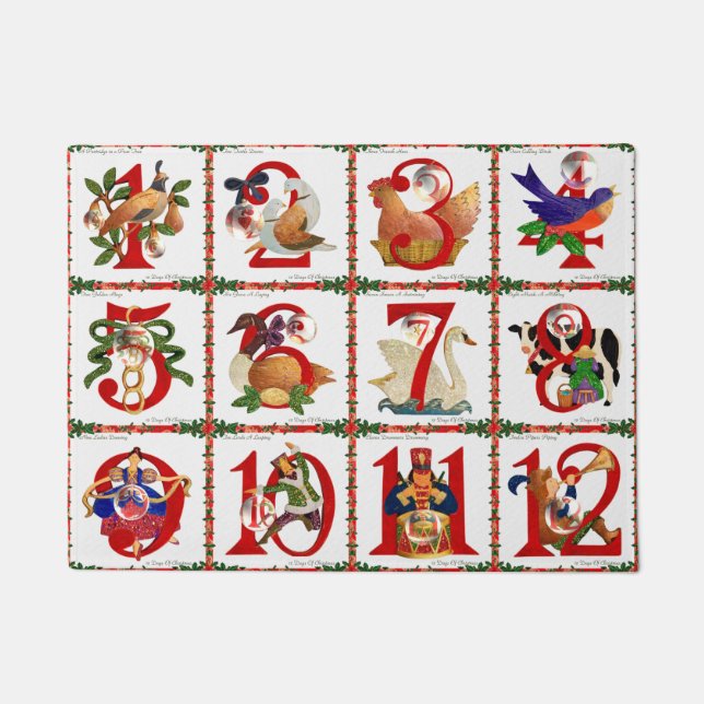 12 Tage Weihnachts Quilt Print Fußmatte (Vorderseite)