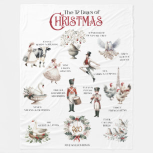 12 Tage Weihnachts Thema Winter Blanket Fleecedecke