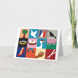 12 Tage Weihnachts Weihnachtsfeiertagskarte Feiertagskarte