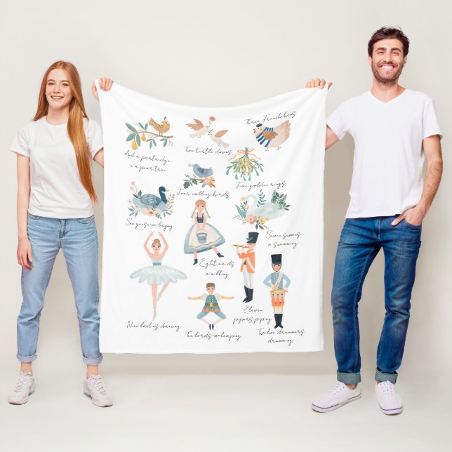 12 Tage Weihnachtsfeiertag Fleecedecke (Beispiel)