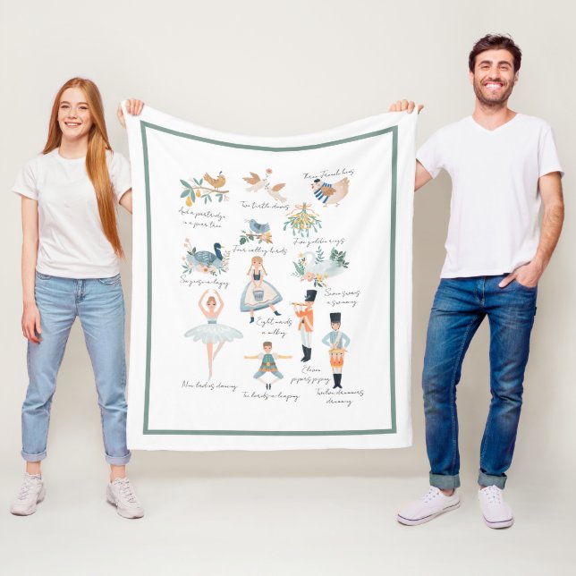 12 Tage Weihnachtsfeiertag Fleecedecke (Beispiel)