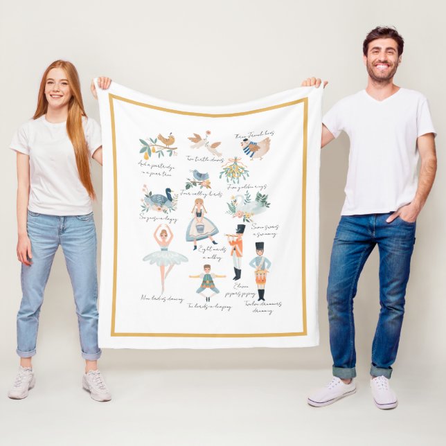 12 Tage Weihnachtsfeiertag Fleecedecke (Beispiel)