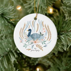 12 Tage Weihnachtsfeiertag Traditionelle Gans Keramik Ornament