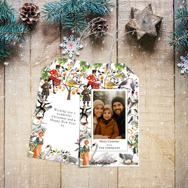 12 Tage Weihnachtsfoto Geschenkanhänger (12 Days of Christmas Photo Gift Tag)