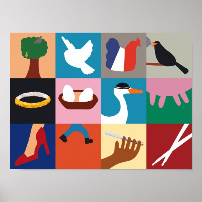 12 Tage Weihnachtsgebäck Poster (Vorne)