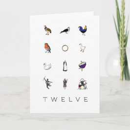 12 Tage Weihnachtskarte Feiertagskarte