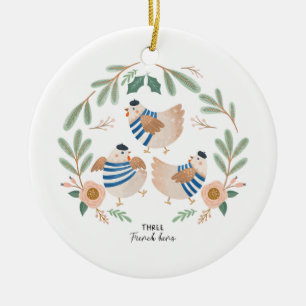 12 Tage Weihnachtsurlaub Traditionelle Hühner Keramik Ornament