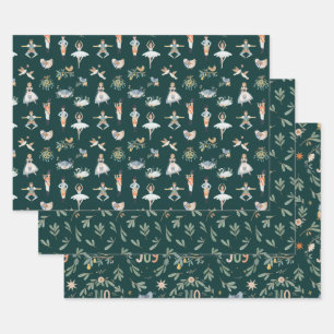 12 Tage Weihnachtsurlaub Traditionelle Klassik Geschenkpapier Set