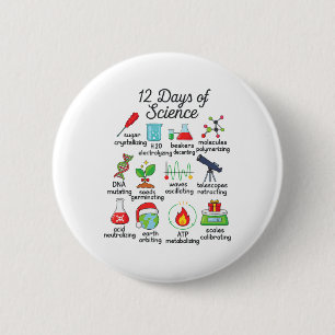 12 Tage Wissenschaft Lustiger Wissenschaftslehrer Button