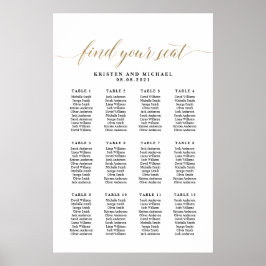 12 Tische 120 Gäste finden Sitzplakette Poster