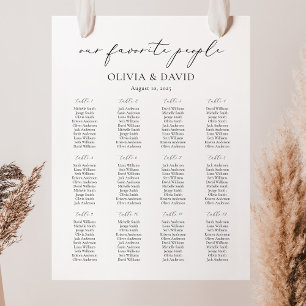 12 Tische einfach unsere Lieblings-Sitzkarte Poster