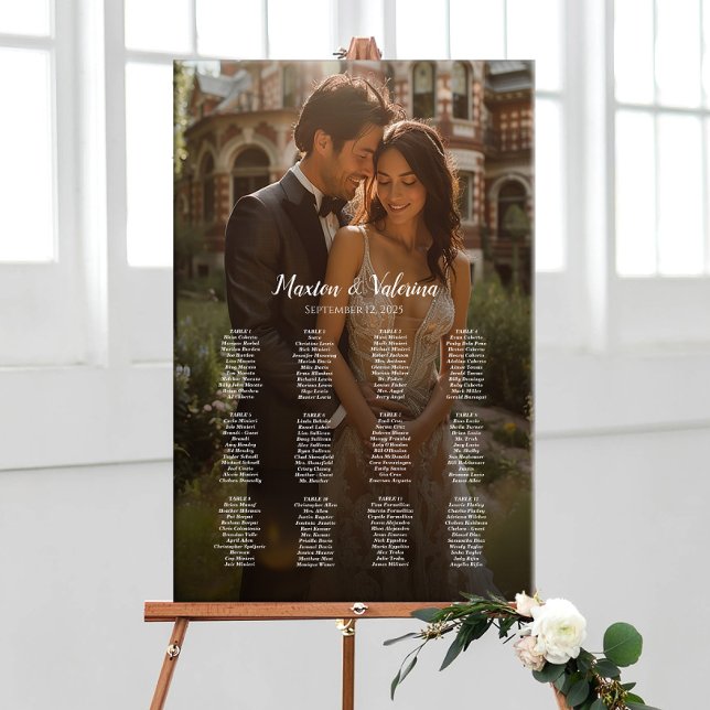 12 Tische, elegante Hochzeitskarte für Fotos Poster (Von Creator hochgeladen)
