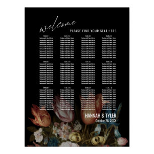 12 Tische Sitzkarte mit niederländischem Meister F Poster