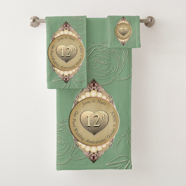 12. und 30. Pearl-Jubiläumshandtuch Badhandtuch Set (Insitu)