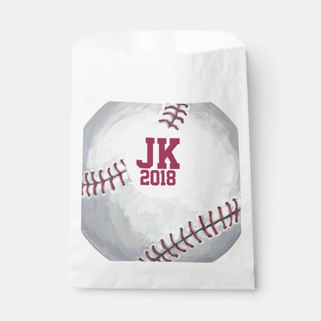 12 von 12 Baseball Custom Favor Bag Geschenktütchen (Vorderseite)