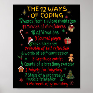 12 Wege zur Bewältigung lustiger Weihnachts-Mental Poster