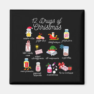 12 Weihnachtsdrogen Apotheker Techniker Pharma Magnet