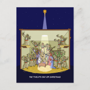 12. Weihnachtsfeiertag (12 Drummer) Postkarte