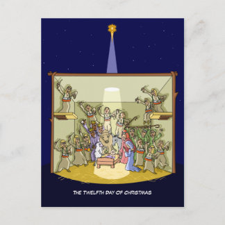 12. Weihnachtsfeiertag (12 Drummer) Postkarte