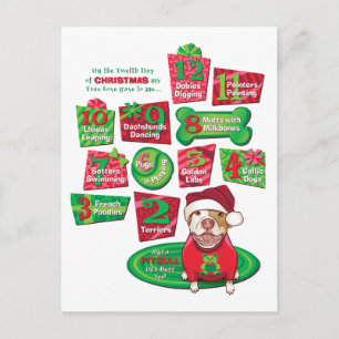 12 Weihnachtshunde Feiertagspostkarte