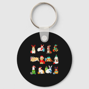 12 Weihnachtskaninchen Bunny Osterhase Weihnachten Schlüsselanhänger