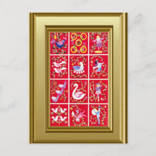 12 Weihnachtstage Feiertagspostkarte