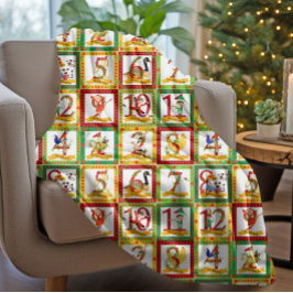 12 Weihnachtstage Fleecedecke